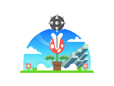 Piranha Plant adobeillustrator adobephotoshop art artwork colored design dribbble flat design grid illustration nintendo piranha plant smash bros vector