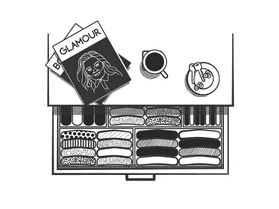 Tidying Up Illustration adobe art black and whie blog blog cover blog graphic designer drawers freelance home illustation illustrator marie kondo poster simple tidying up vector