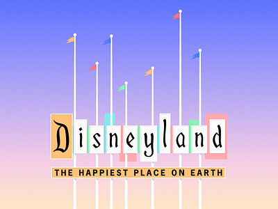 Disneyland Sign alicja colon disney disney art disneyland mid century modern mid mod paper art papercraft rogie king