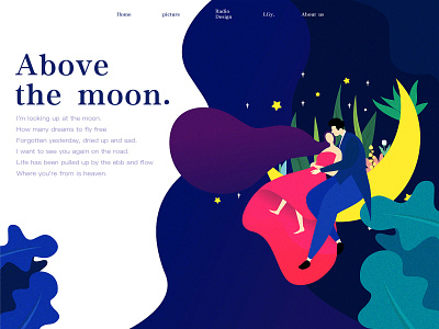 Above the moon design illustration ui web