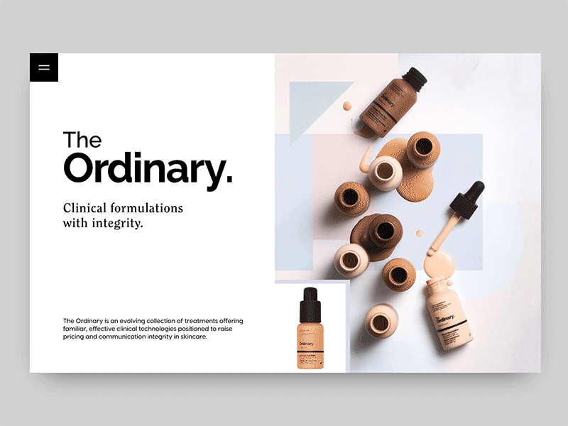 The Ordinary digital interaction invision invisionstudio layout product design ui ux