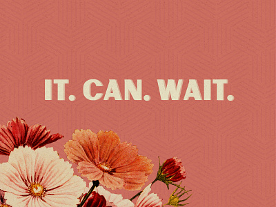 It Can Wait flowers geometric illustration texture type typography vector art