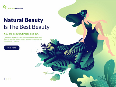 Nature Skin Care girl illustration graphic design illustration skincare website