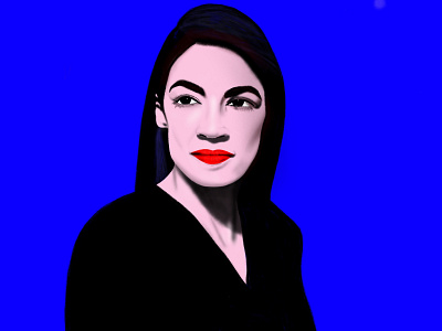 Alexandria Ocasio-Cortez alexandria ocasio cortez alexandriaocasiocortez aoc badass blue boss bronx digital emilysearle illustration ipad nyc procreate queen red lips usa woman