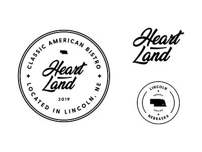 Heartland Bistro Logo & Branding badge badge logo bistro brand brand identity branding heartland logo logo design logos modern monoline restaraunt restaurant branding retro vintage