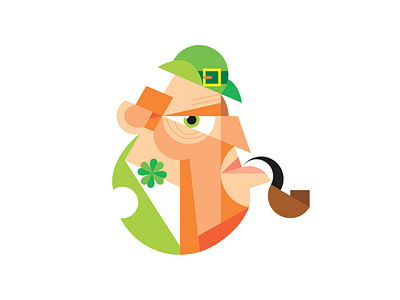 Leprechaun character design illustration magazine design