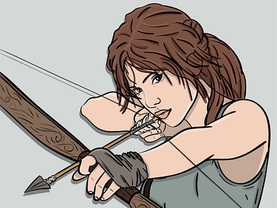 Tomb Raider - Lara Croft character drawing game illustrate illustration ipadpro laracroft procreate tombraider vector