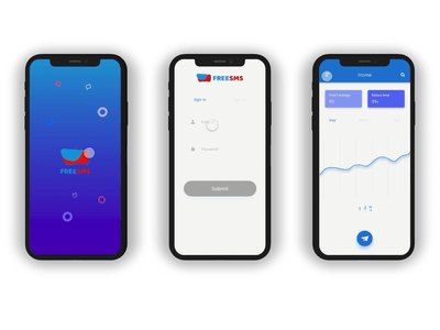 FreeSMS App ui with XD app animation campaigns freesms madewithadobexd xd xddailychallenge