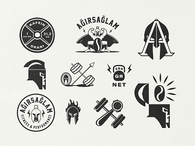 Agirsaglam Brand Exploration apparel badge bodybuilding brand branding coffee concept design fitness icon identity illustration lettering logo nutrition power retro supplement typography vintage