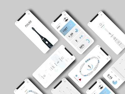 Toothbrush App app dentistry design minimal mobile ui ux