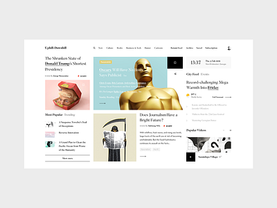 Uphill-Downhill — News Portal Concept beige blog clean flat grid inspiration interface minimal minimalism navigation news red responsive sandro tavartkiladze sky tavdro ui web website whitespace