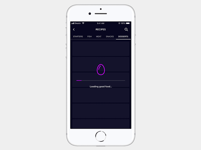 Daily UI 086 - Progress bar 086 animation app daily 100 challenge daily challenge daily ui dailyui food app invision invision studio invisionapp ios mobile mobile app progressbar sketch ui ui challenge ui interface