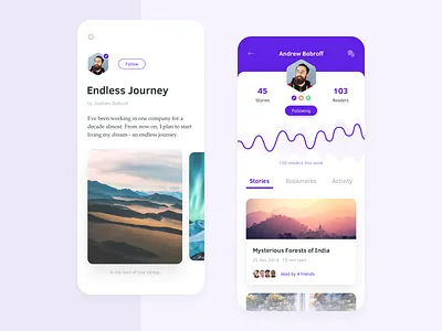 Blog App android app blog clean flat interface ios light ui ux