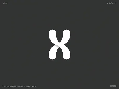 Letter X branding icon letter logo mark minimalism shape typography vector