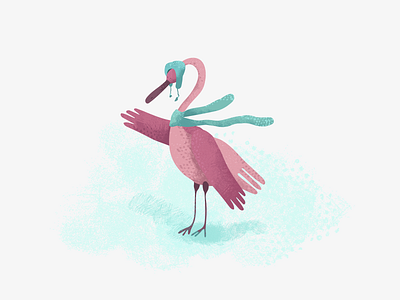 Bird Flamingo Character adobe art bird bird illustration brushes cartoon character character design children book illustration children illustration design draw drawing fanny illo illustration illustrator texture vector vector art