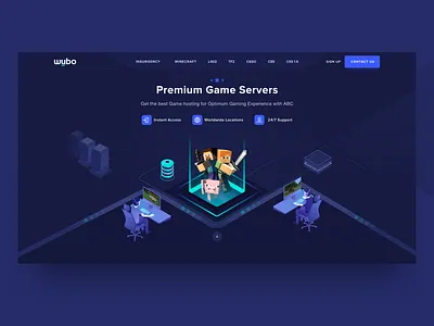 Wybo-Premium Game Servers business design designer game game app game design illustration minecraft server technologies ui ux design ui ux user video games web web design website