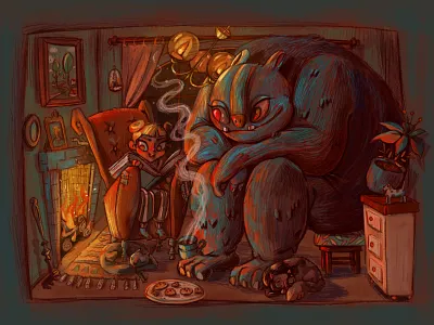 A childbook illustration art child theme childbook design design art drawing fairy tale illustration illustration art illustrator ilustrace monster photoshop