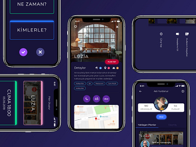 Weez App Screens app design blue clean darkmode events ios neon nightlife ui ui ux