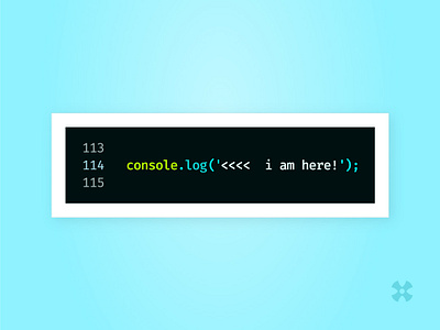 i am here console design javascript log sticker