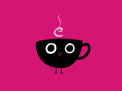 Hi! character coffee cute design icon illustration vector