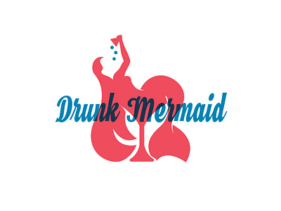 Drunk Mermaid illustration logo