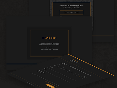 Resort Feedback Form & Thank You Page dark design feedback feedback form form gold philippines resort resorts thank you thank you card ui