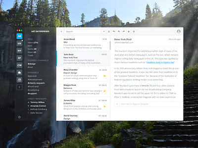 Northern Owl (Application MacOS) app apple application business clean cloud commerce grid mac macos mail message messenger minimalism productivity team ui ux working workspace