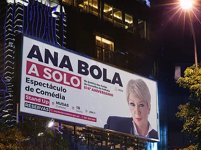 ANA BOLA - A SOLO a solo anabola ananolaasolo comedy design graphicdesign madeiraisland outdoor outdoor advertising pauloferreiradesigner portugal poster poster a day solo standup vector