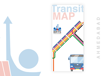 BRTS Transit Map Concept ahmedabad branding brts buses clean conceptart design flat illustration map road road map typography ui vector