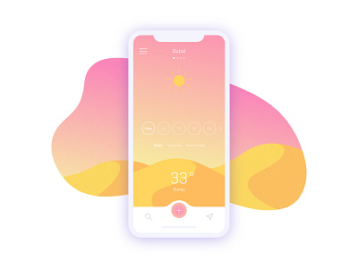 Weather App Concept design illustration ios mobile app sunny sunny day ui user interface ux ui ux ui design vector weather weather app weather forecast