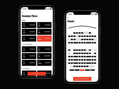 The Cinema app application booking cinema graphics interaction interface ios minimal mobile movie product ticket ui ux web