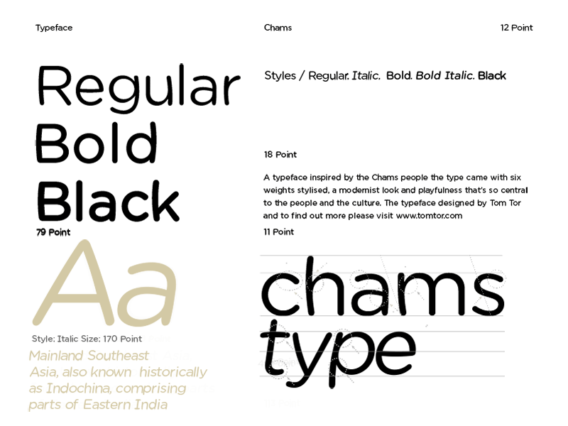 Chams Typeface custom design font modernist sans serif font typefaces typography