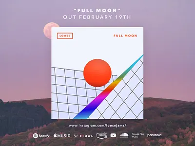 New Single on the way "Full Moon" out Feb 19th album art branding clean geometric music music album