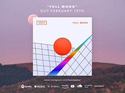 New Single on the way "Full Moon" out Feb 19th album art branding clean geometric music music album