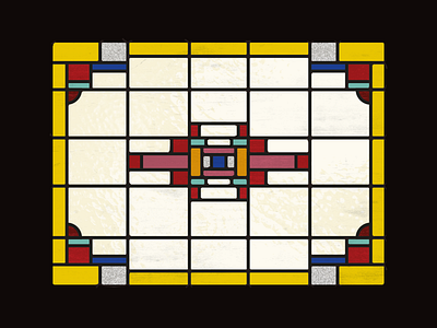 Stained glass | 3 color block dutch glass illustration stained stained glass window