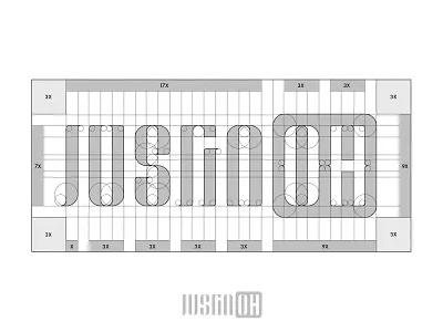 Justin Oh Logo Grid brand branding clean design dj flat grid icon identity letter lettering logo logotype mark minimal monogram symbol type typography vector
