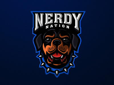 Nerdy Nation animal dmitry krino dog dog icon esports esports logo mascot puppy rottweiler