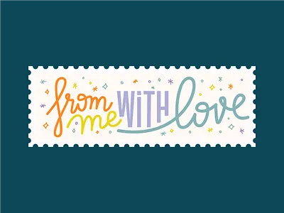 Stamp 1 color illustration logo love post script stamp star typogaphy valentine vector