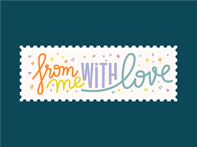 Stamp 1 color illustration logo love post script stamp star typogaphy valentine vector