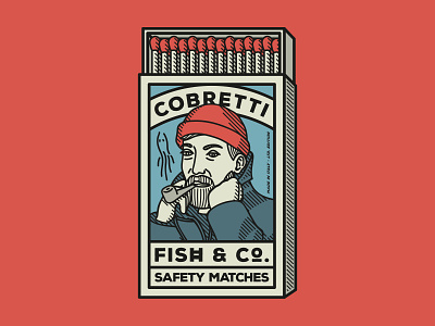 The Seawolf Safety Matches brand branding clothing cobretti design fisherman handmade illustration line line art matchbox matches ocean print safety matches sailor screenprint sea seawolf vintage