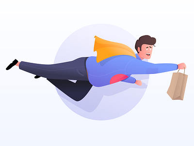 Georgeman cartoon flying illustration