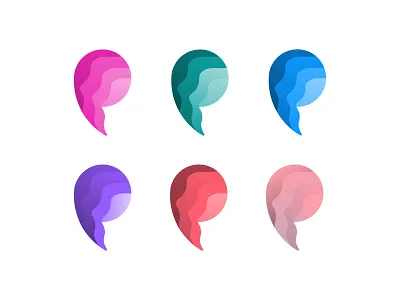 Personal Brand branding girl woman women feminine gradient icons gradients design hair head hello dribbble first shot illustration logo design logos logo collection personal brand waveform wavy waves