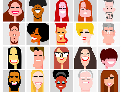 Heads character design drawgood illustration vector