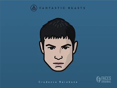 Faces Collection Vol. 05 - Fantastic Beasts - Credence Barebone art characters credence faces fantastic beast flat grindelwald harry potter harrypotter icon illustration jk rowling logo 3d movie netflix portrait portrait illustration silente tv serie vector