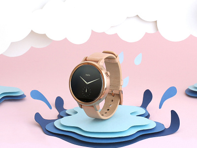 Verizon - Moto 360 adveristing design illustration moto360 paper art paper craft paper cut rain splash verizon watch waterproof