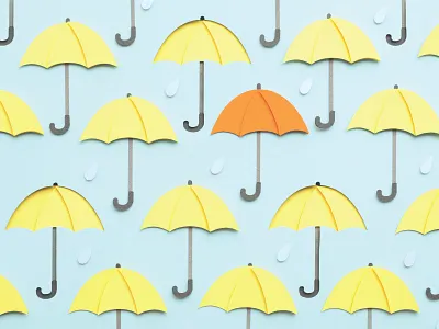 Umbrellas illustration paper art paper craft paper cut pattern rain umbrella umbrellas
