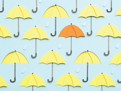 Umbrellas illustration paper art paper craft paper cut pattern rain umbrella umbrellas