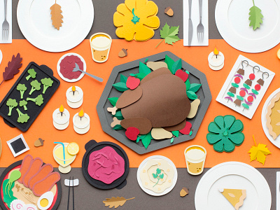 OpenTable - Thanksgiving adveristing autumn fall food illustration illustration opentable paper art paper craft paper cut thanks giving thanksgiving