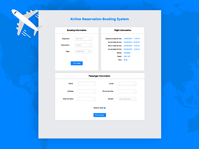 Airline Reservation Booking System UI airline booking app business illustration interaction landingpage minimal reservation ui ux