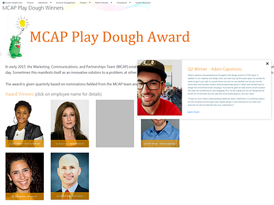 MCAP Play Dough Award Winner Bio css3 html5 jquery ui sharepoint2013 ui web